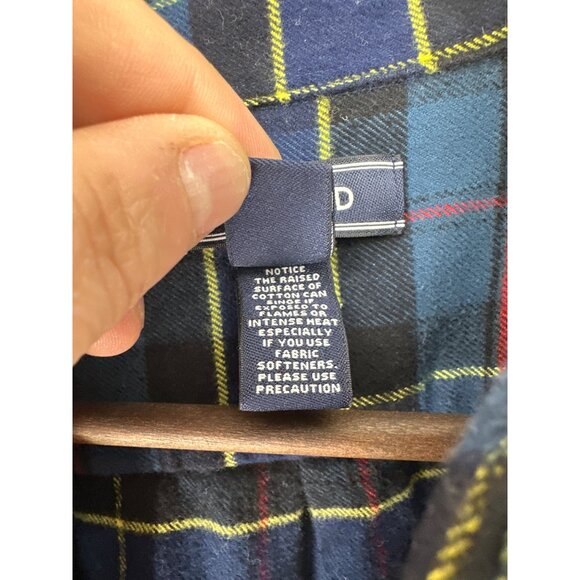 Lands End Mens Traditional Fit Long Sleeve Button Down Plaid Flannel Shirt L - Picture 5 of 10